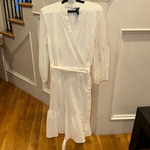 White dress with tie belt, DKNY
